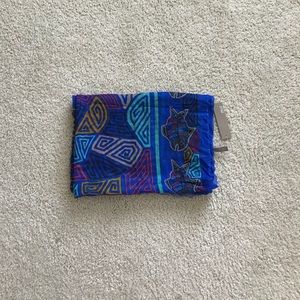 MIR blue geometric animal print scarf